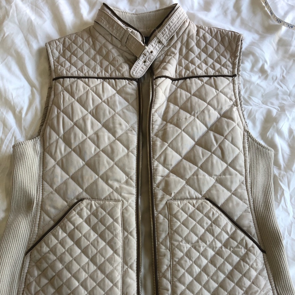 Cream quilted vest
